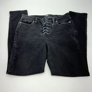 Paige Hoxton Ankle Peg Black Waist Tie Denim Jeans Size 28